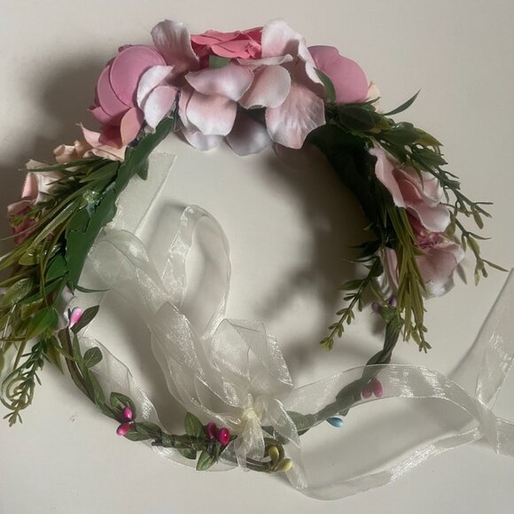 Pink & Lavender Floral Crown Headband - Picture 5 of 8